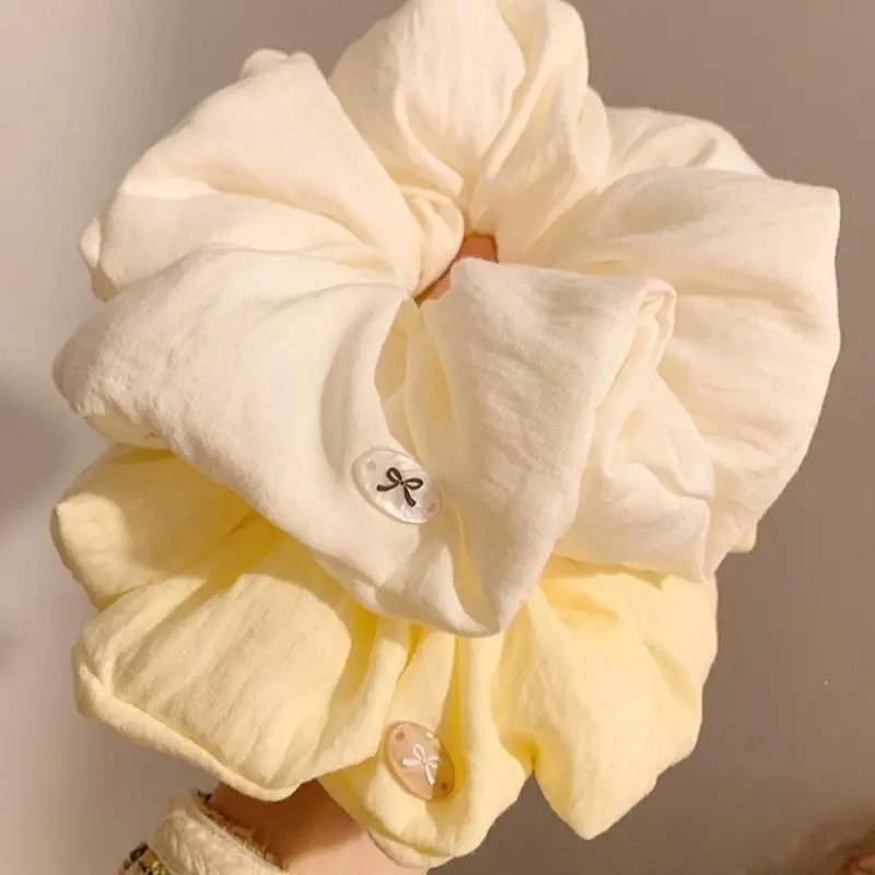 Elegant Solid 1 2Pcs Large Soft Scrunchie for Women and Girls Gentle Ponytail Holder Hair Accessories for Office School