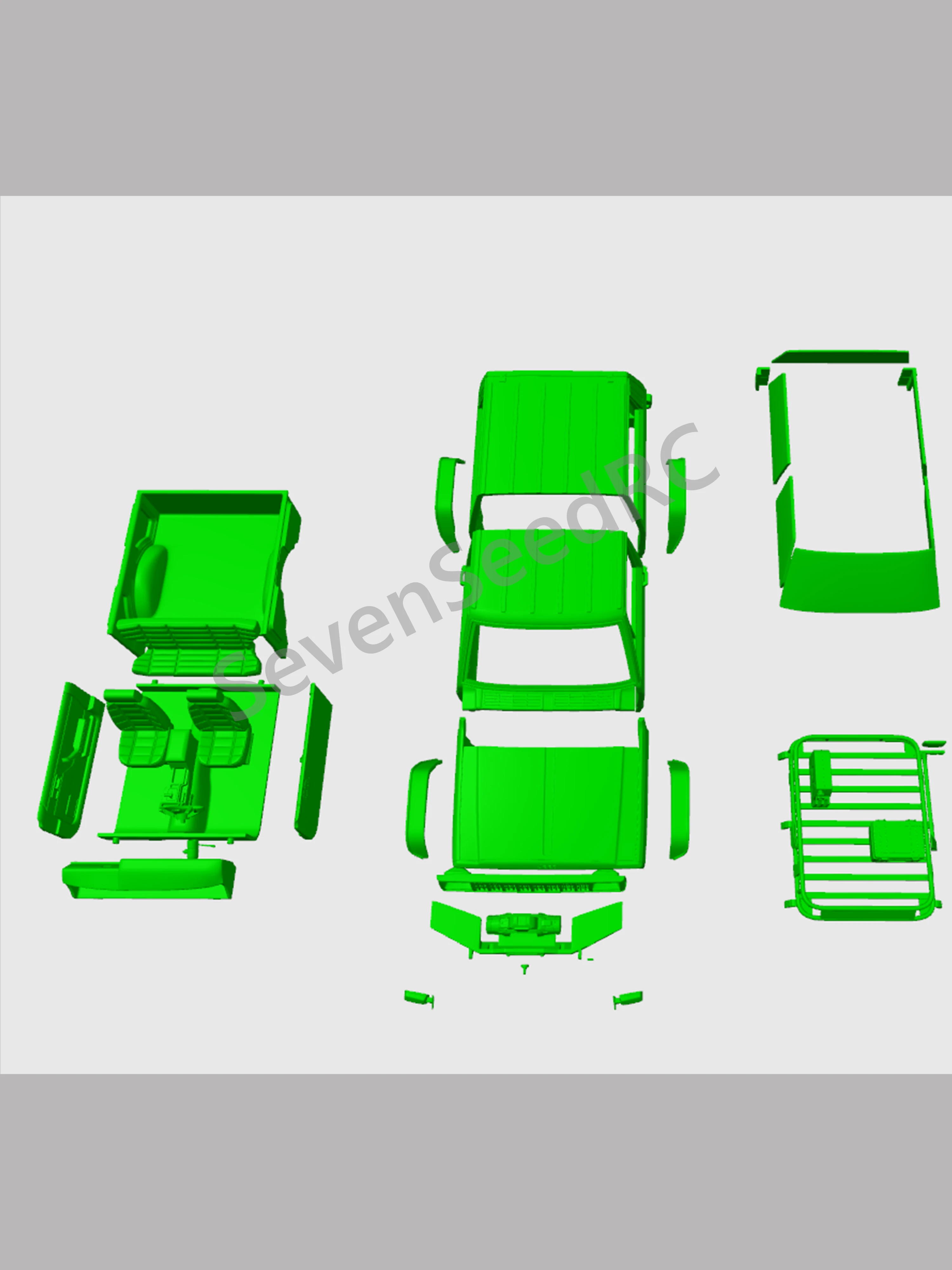 3d gedruckte Karosserie-Kit Cherokee xj 2 Türer 1984 313/324 Radstand scx10 trx4 nt4 jt4 rgt