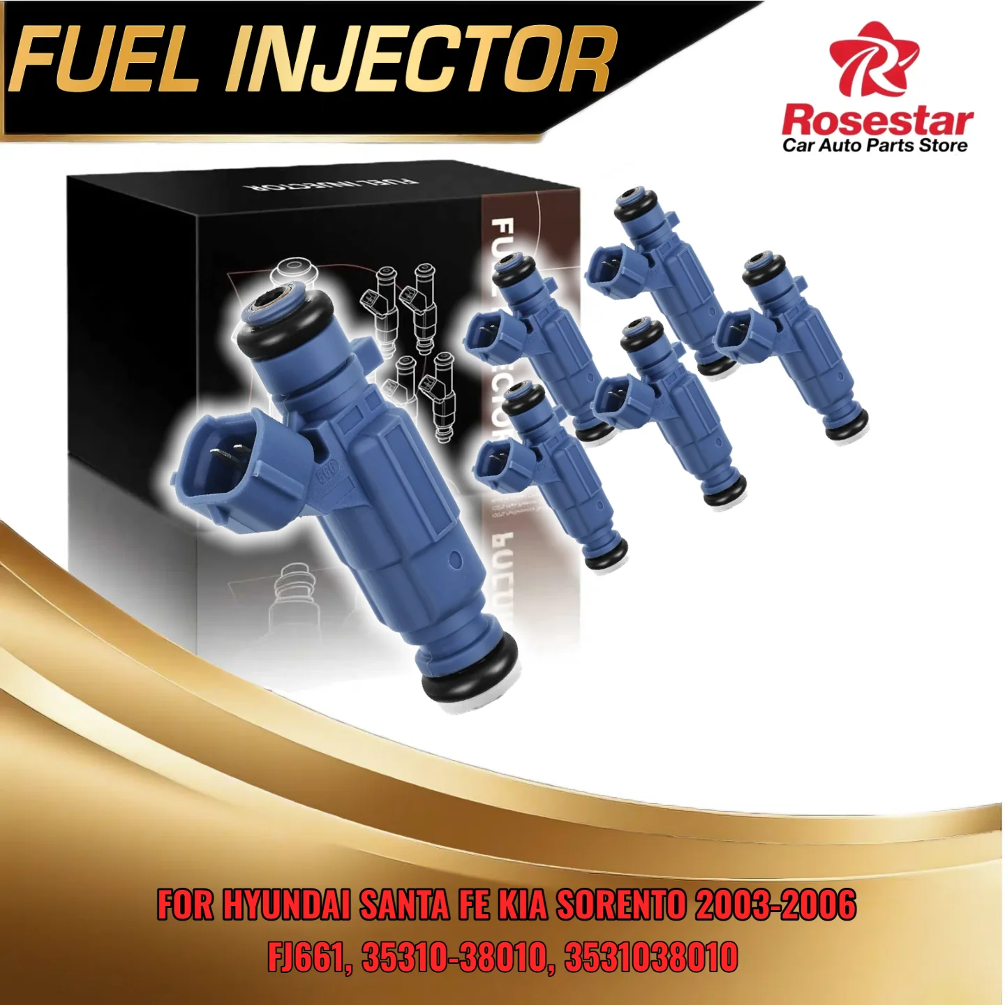 

Set of 6 Fuel Injector for Hyundai Santa Fe for Kia Sorento 2003-2006 Sedona V6 3.5L FJ661 35310-38010