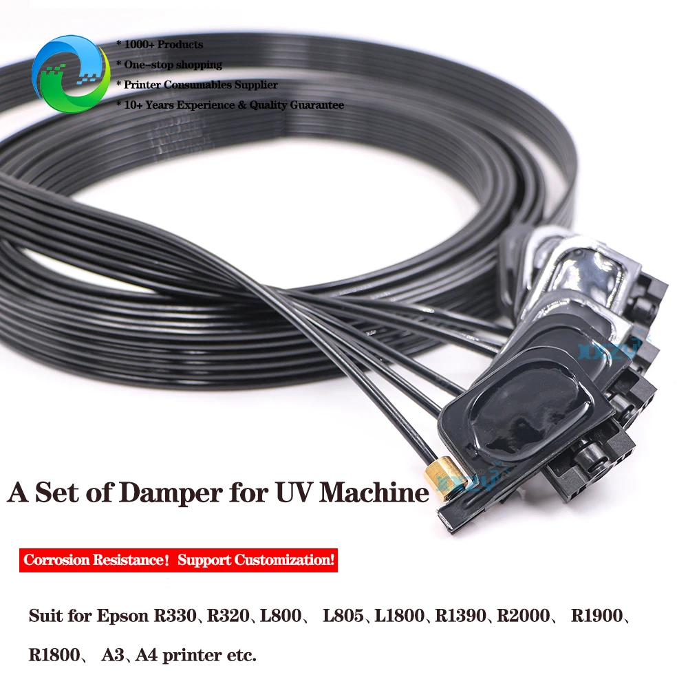 UV Ink Tube 6 Line Hose With Small Damper Nut for Epson DX4 DX5 R330 R290 T50 L800 1390 Printer Damper Set