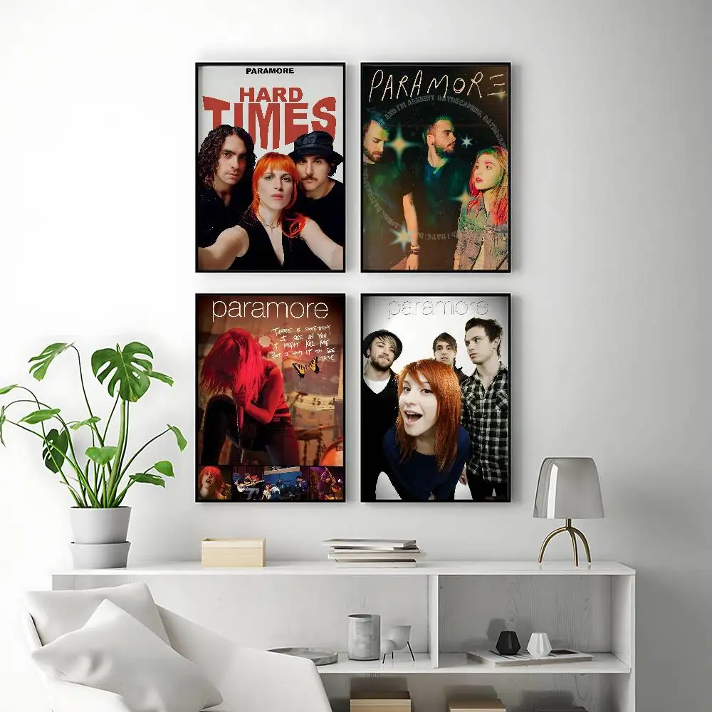 Rock Band Paramore Posters Premium Self-Adhesive No Residue Wall Sticker for Home Office Bar Decor