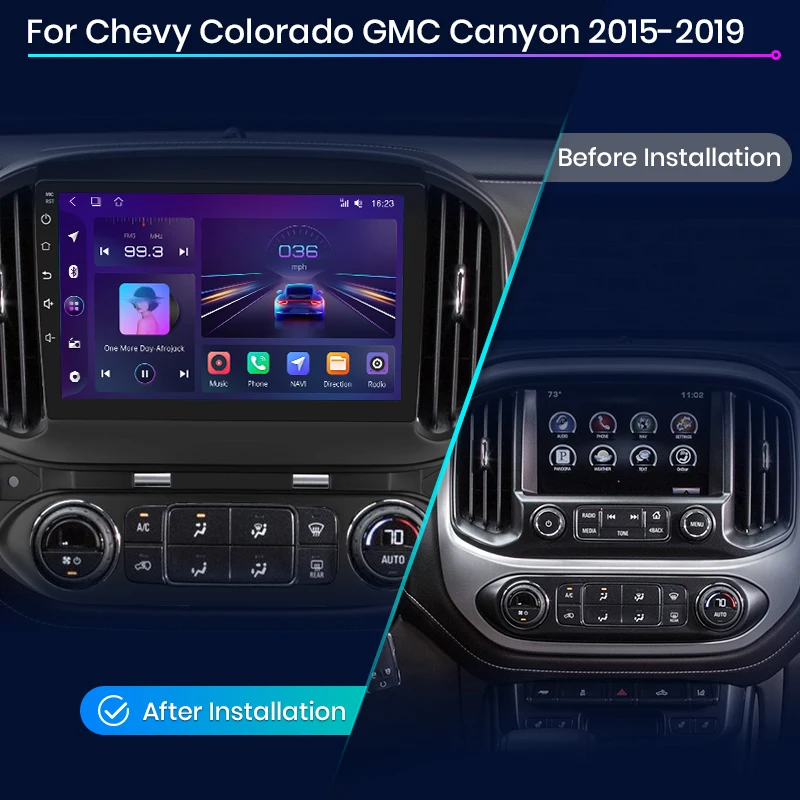 Junsun Android Bluetooth Car Radio Android Video Player For Chevy Colorado GMC Canyon 2015 2016 2017 2018 2019 Built In Wireless Carplay Android Auto GPS Navigation Bluetooth 5.0 4G LTE 5G WiFi AI Voice Control