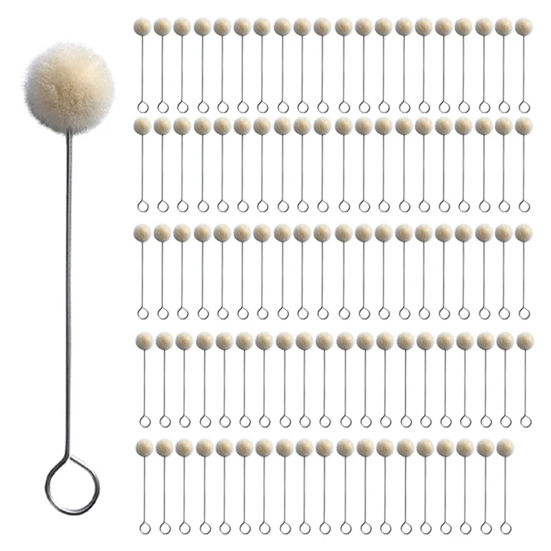 

100Pcs Leather Carving Dyed Wool Ball Brush Handmade Leather Care Alcohol Dye Oily Dye Daubing Tool