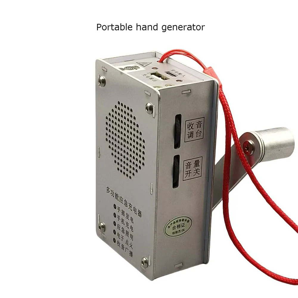 Multifunctional Hand Crank Generator USB‑Charging Flashlight Emergency Radio Igniter Survival Equipment