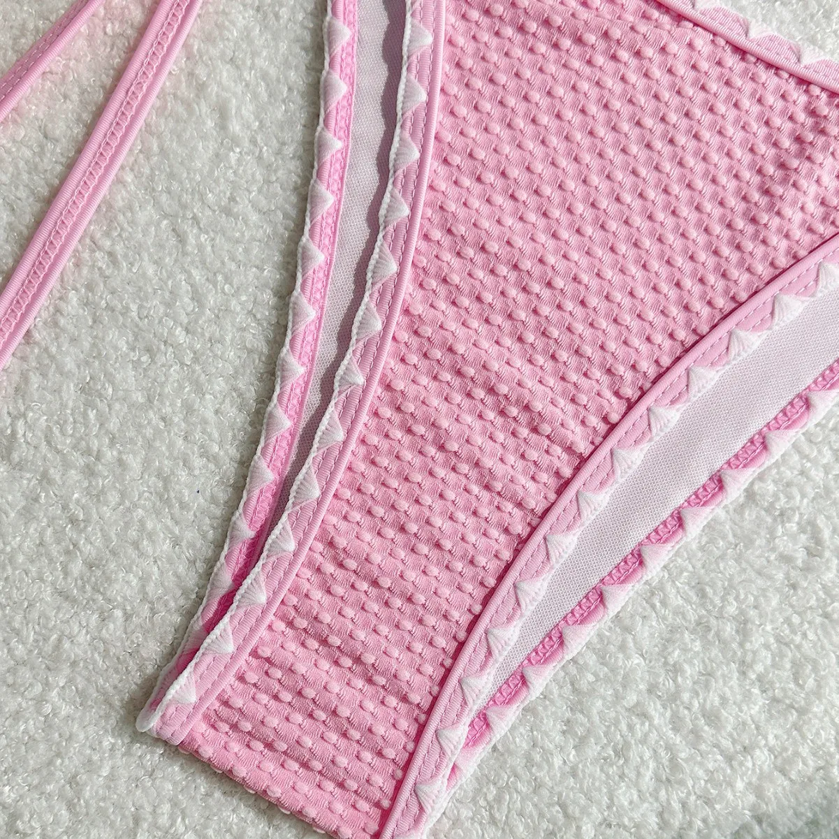 Nuovo costume da bagno bikini da donna sexy in tinta unita con lacci in tinta unita