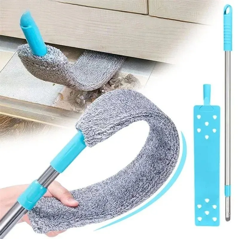 1Pcs Telescopic Long Handle Microfiber Gap Duster Bendable Cleaning Brush Pet Hair Remover For Sofa Bed Blinds Household Sweeper