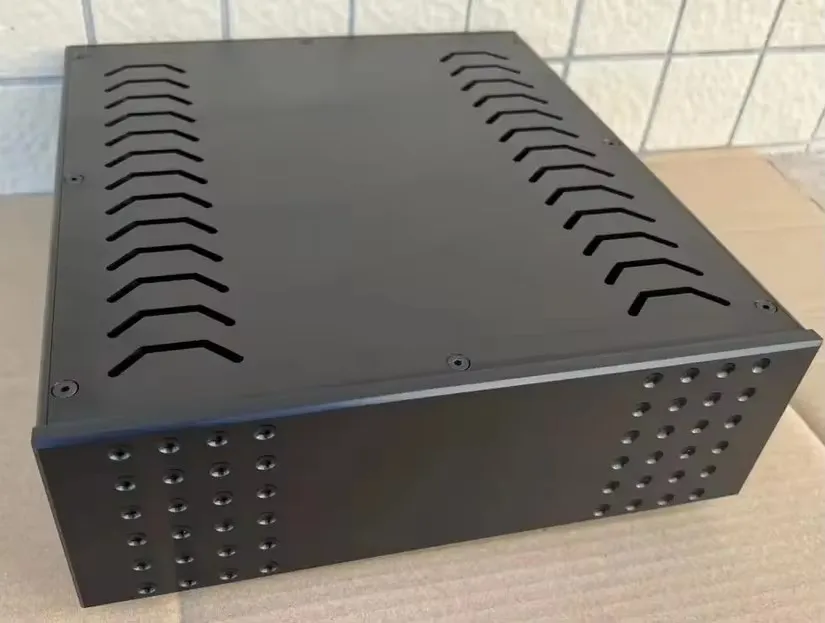 Neue schwarze Vollaluminium-Leistungsverstärker-Chassis AMP DIY-Box 250 * 90 * 311 mm