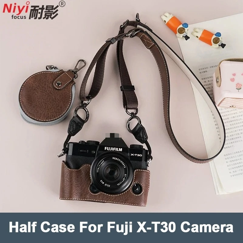 Etui na aparat Fujifilm XT10 XT20 XT30 XT30II Retro wzór liczi Antypoślizgowa Półtorowa Torba na Korpus Aparatu Ochrona przed Upadkiem i Kurzem — zdjęcie produktu 3