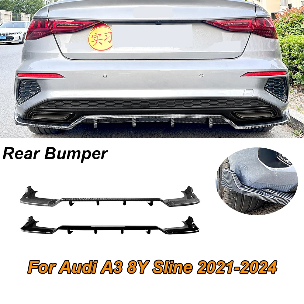 

For Audi A3 8Y Sline 2021-2024 Car Rear Bumper Cars Rears Lip Spoiler Auto Exterior Modifications Exterior Modification Parts