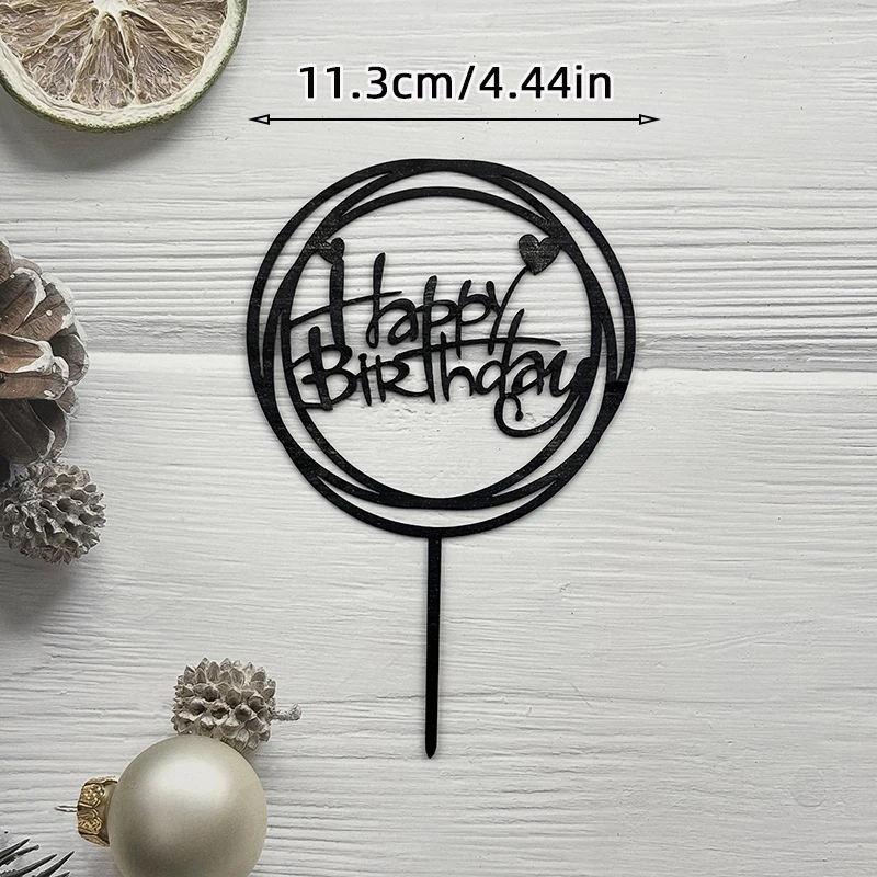 Einfacher Tortenaufsatz „Alles Gute zum Geburtstag“, Silber, Rosa, Gold, Acryl, für Kinder, Babyparty, Party, Dessert, Kuchendekoration, Geschenkzubehör – Detail 15