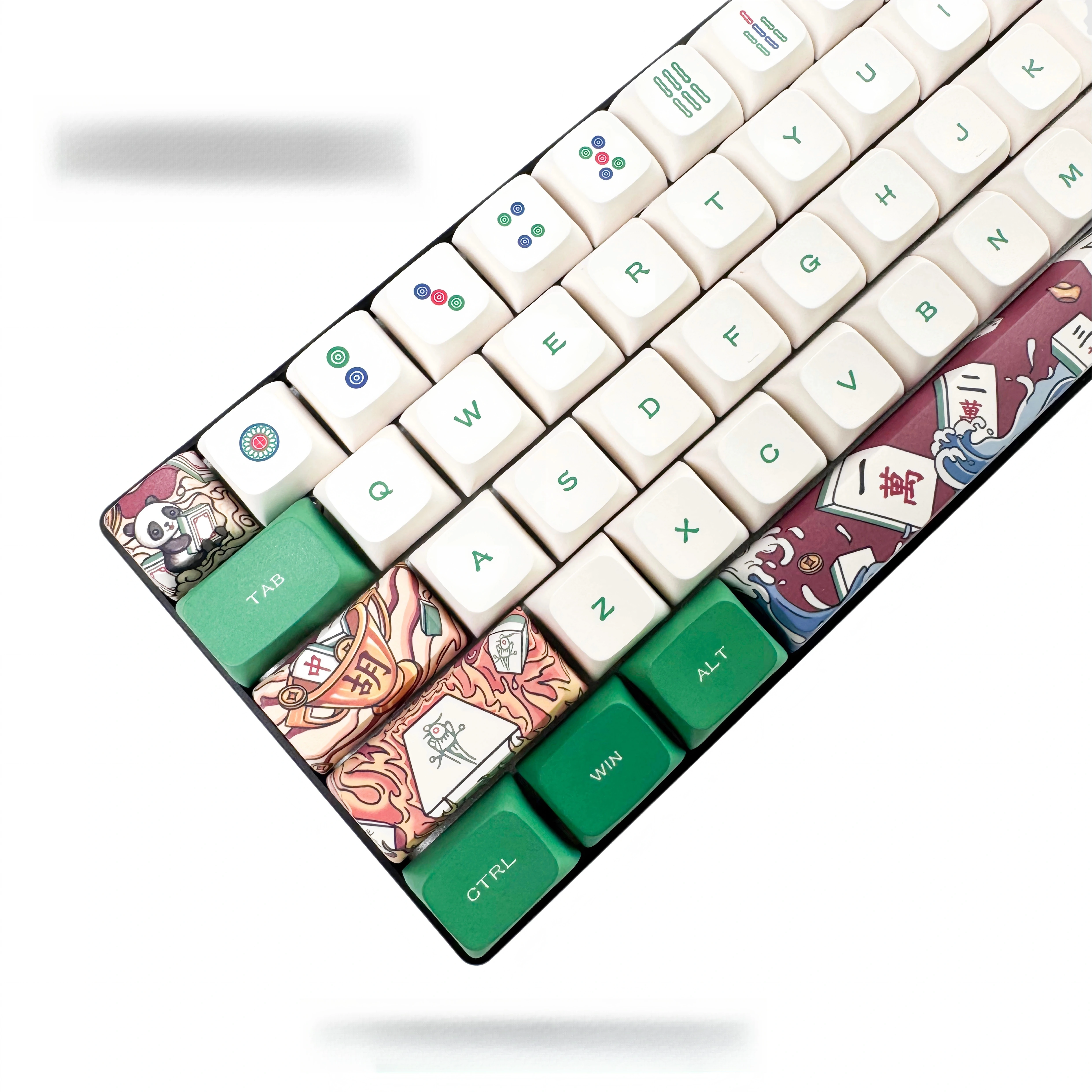 

Mahjong-themed keycaps XDA height PBT five-sided sublimation e-sports customized personality full set