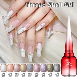 AS 9 Colors Pearl Shell Thread Gel Nail Polish 15ml UV Soak Off Gel Varnish DIY Shell Thread Pattern Gel Lacquer For Manicure