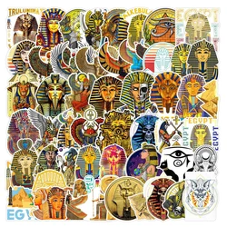 50pcs Vintage Mysterious Pharaoh Stickers For Scrapbook Guitar Stationery Egypt Sticker Craft Supplies Scrapbooking Material