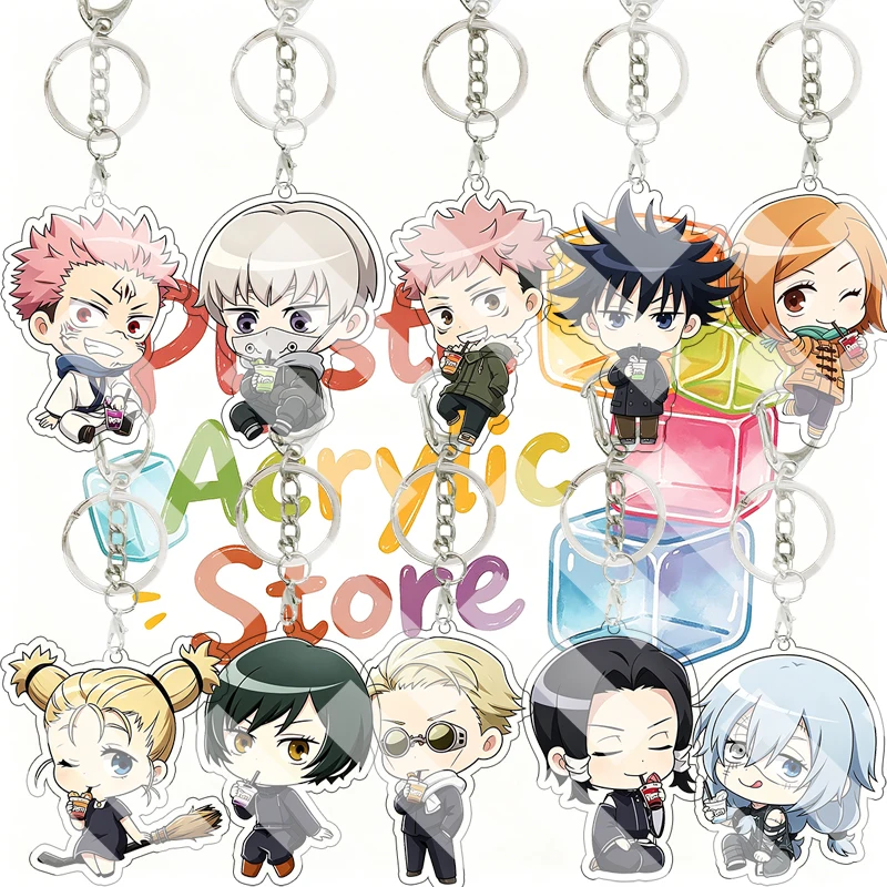 Double-sided Printing Ryomen Sukuna Yuji Itadori Utahime Iori  Q Version Jujutsu Kaisen Acrylic Keychain Anime Cartoon Pendant