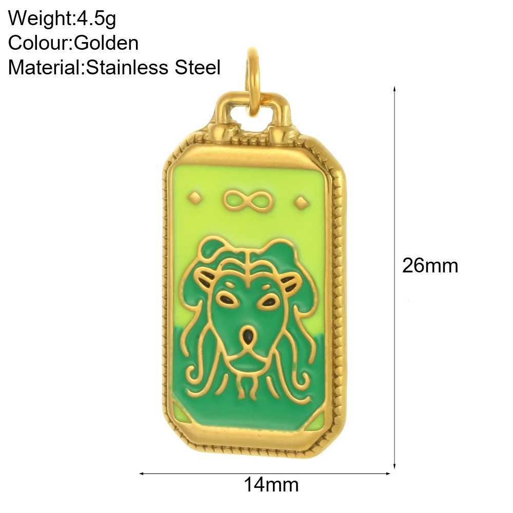One piece tarot card pendant with a sun moon and eye design golden charms DIY necklace women's stainless steel jewelry accessory