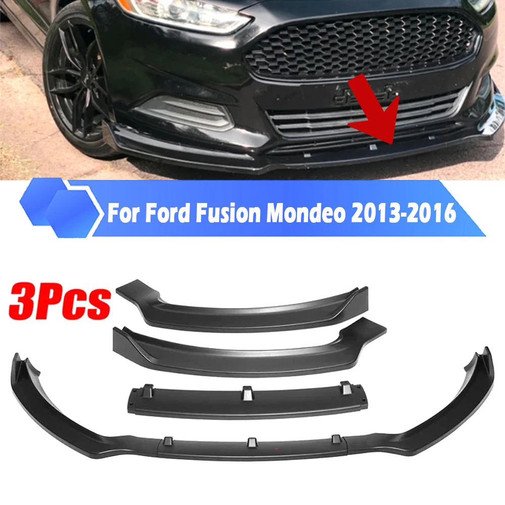 

3-stage Carbon Fiber Look Car Front Bumper Splitter Lip Diffuser Body Kit Spoiler Guard For Ford Fusion For Mondeo 2013-2016