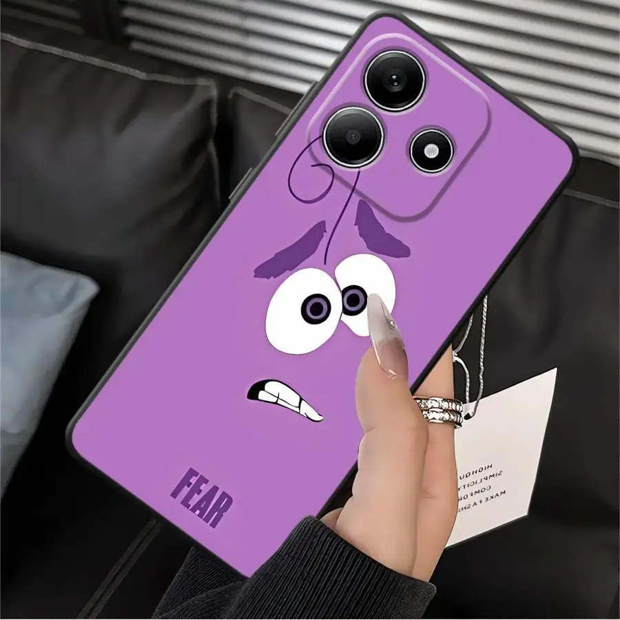 حافظة Disneys Inside Out لهاتف Xiaomi Redmi Note 12s 13 14 Pro Plus 10S 9S 9 10 11 12 Pro 11s 7 8 غطاء هاتف ناعم أسود