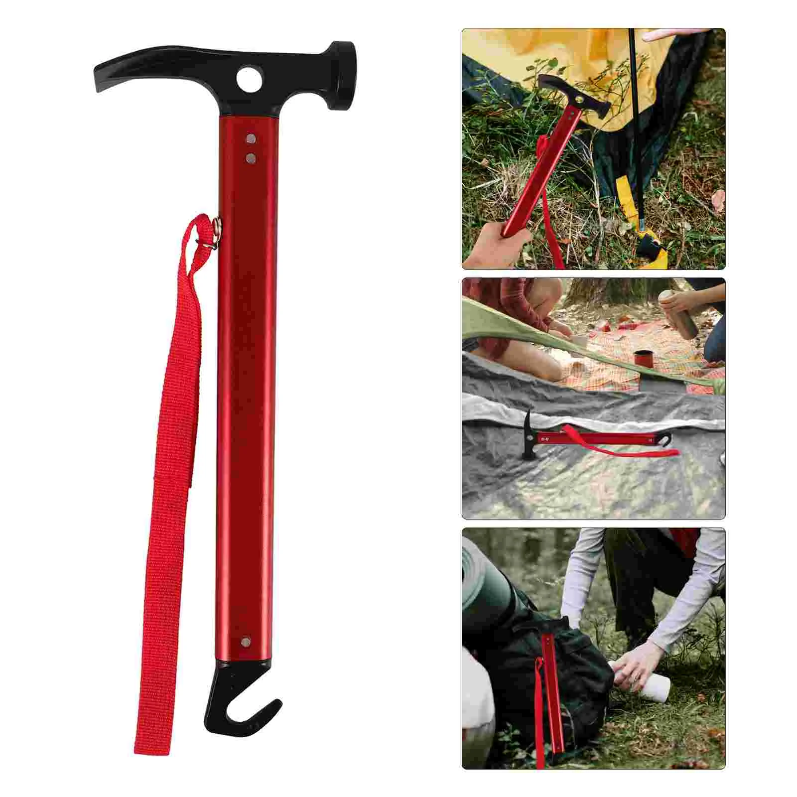 

Multifunction Camping Mallet Hammer for Tent Pegs (Red) Camping hammer Outdoor mallet Outdoor hammer