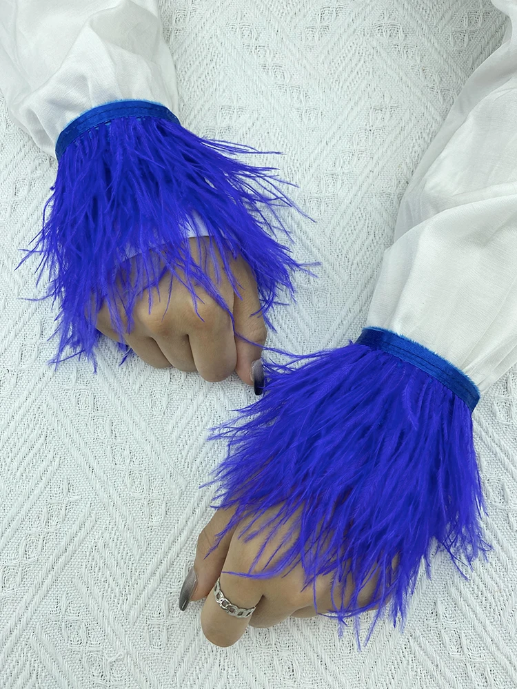 Poignets en plumes d\'autruche pour femmes, bracelets à claquettes, manteau de chemise, bracelet en plumes sexy, bracelet en fourrure véritable,