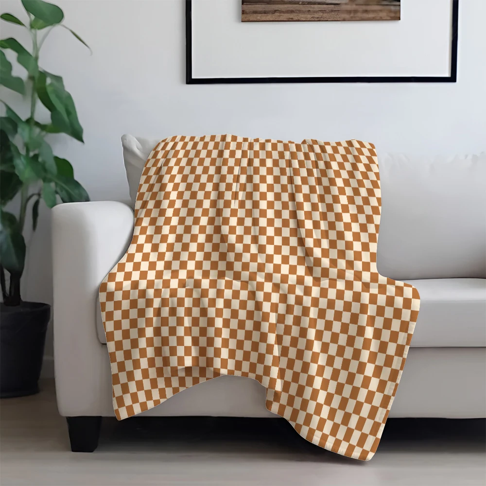 Throw Blanke,Super Soft Flannel Blanket,For Sofa,beds,living Rooms, Ideal Gift,noontime snooze,Cozy Grid Blankets For Couch