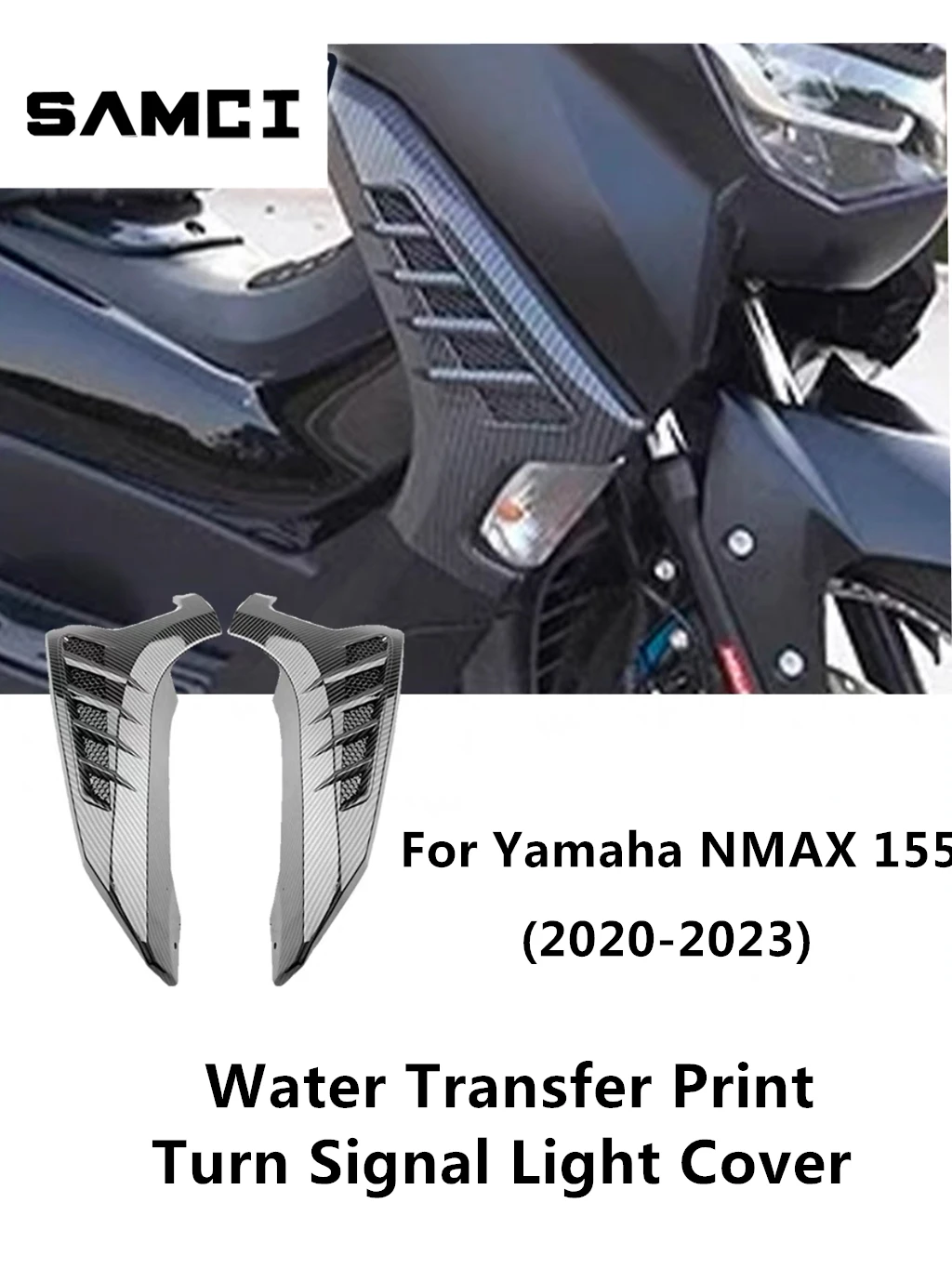 Dla Yamaha NMAX155 NMAX 155 2020-2023 Motocyklowa osłona kierunkowskazu Osłona przedniej lampy Nadruk transferu wody Osłony wykończeniowe