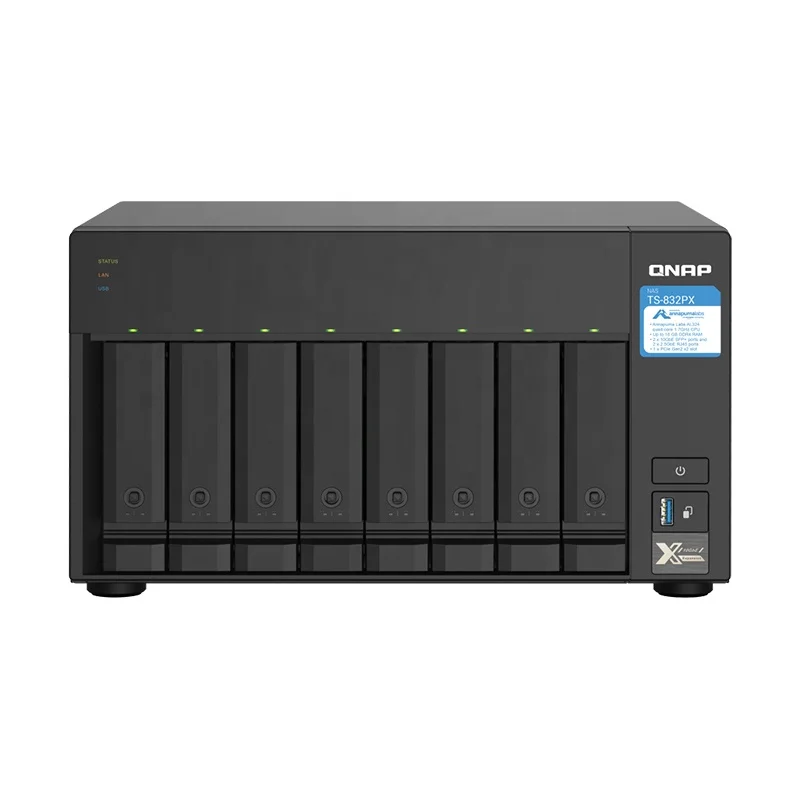 TS-832PX for High-Capacity Network Attached Storage NAS for 10GbE SFP+ 2.5GbE High-Speed PCIe Expansion Elastic Storage for