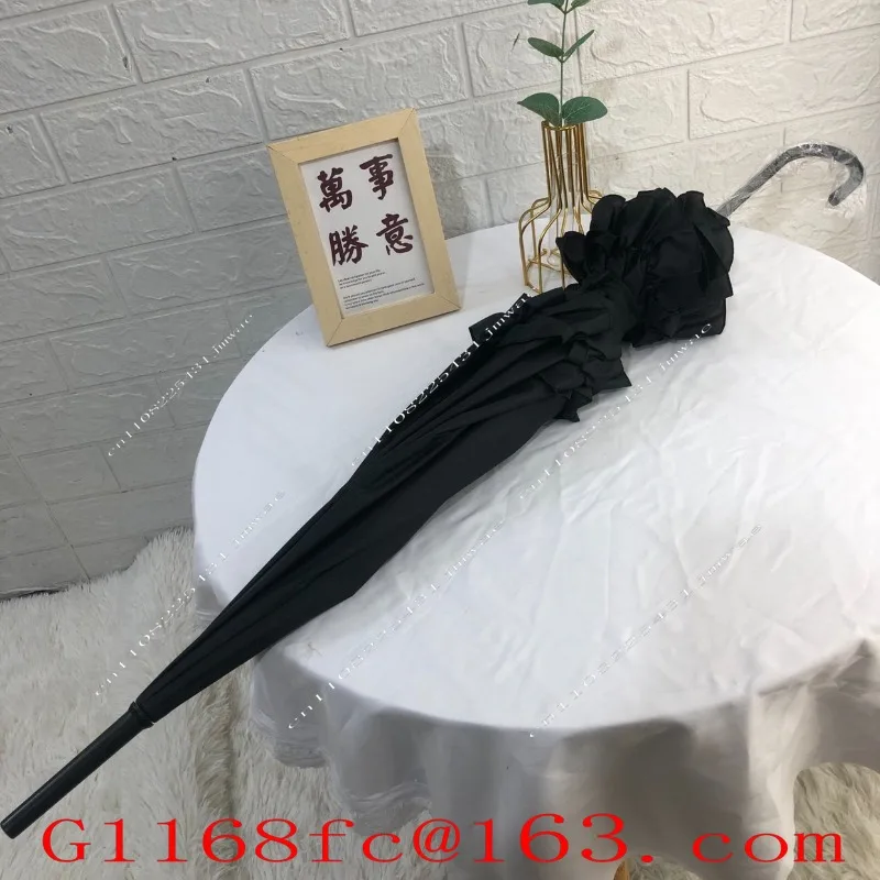 Pagoda Shaped Sunscreen Princess Umbrella Semi Automatic Long Handle Rain Clear Rain Two Umbrellas