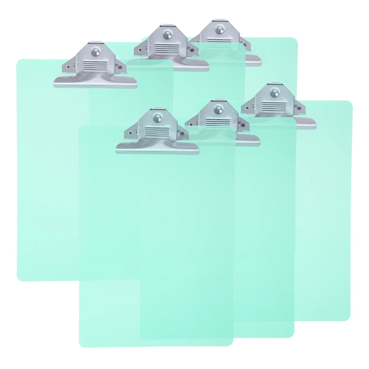 6pcs Semitransparent Clip Board Plastic A4 Clipboards for Memo Paper Files Holding (Green) plastic clipboard