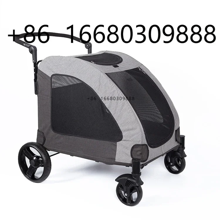 Custom Hot Selling Pet Carts Trolley Large Medium Dogs Folding Pet Stroller Dog Carrier Dog Stroller Luxury 4 Wheels Pet