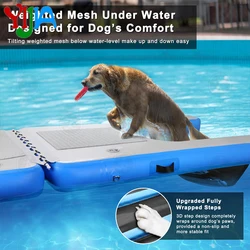 150cm Stock Folding Inflatable Stairs Water Pup Plank Dog Ramp Pool Up to 220 Pounds Large Dogs Inflatable Stairs For Dogs