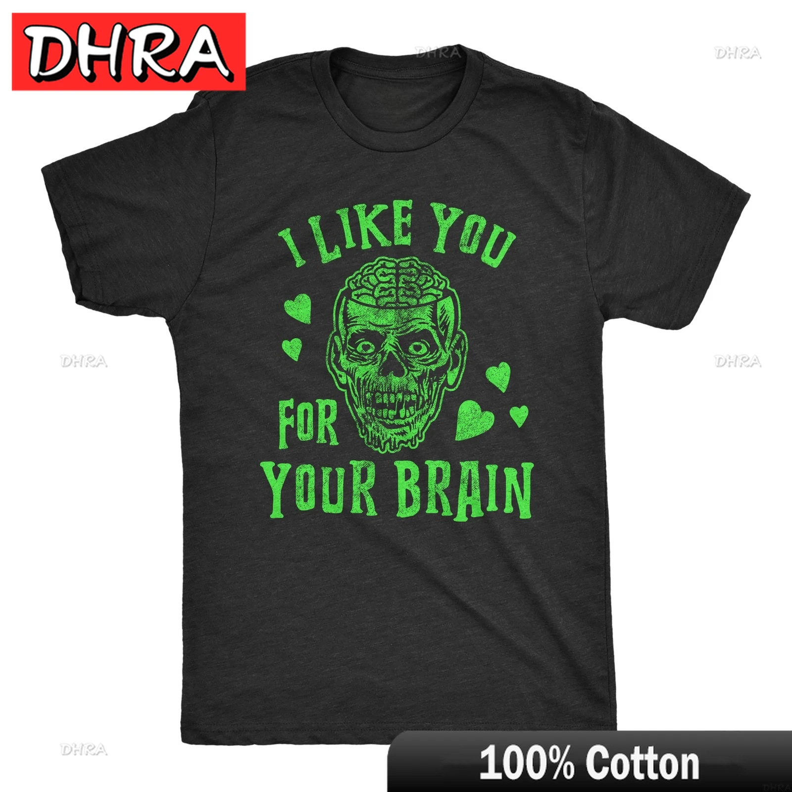 

Mens Zombies I Like You for Your Brain Shirt Funny Halloween Apolcalypse Vacation Short Sleeve Tee Casual Top Minimalist Cotton