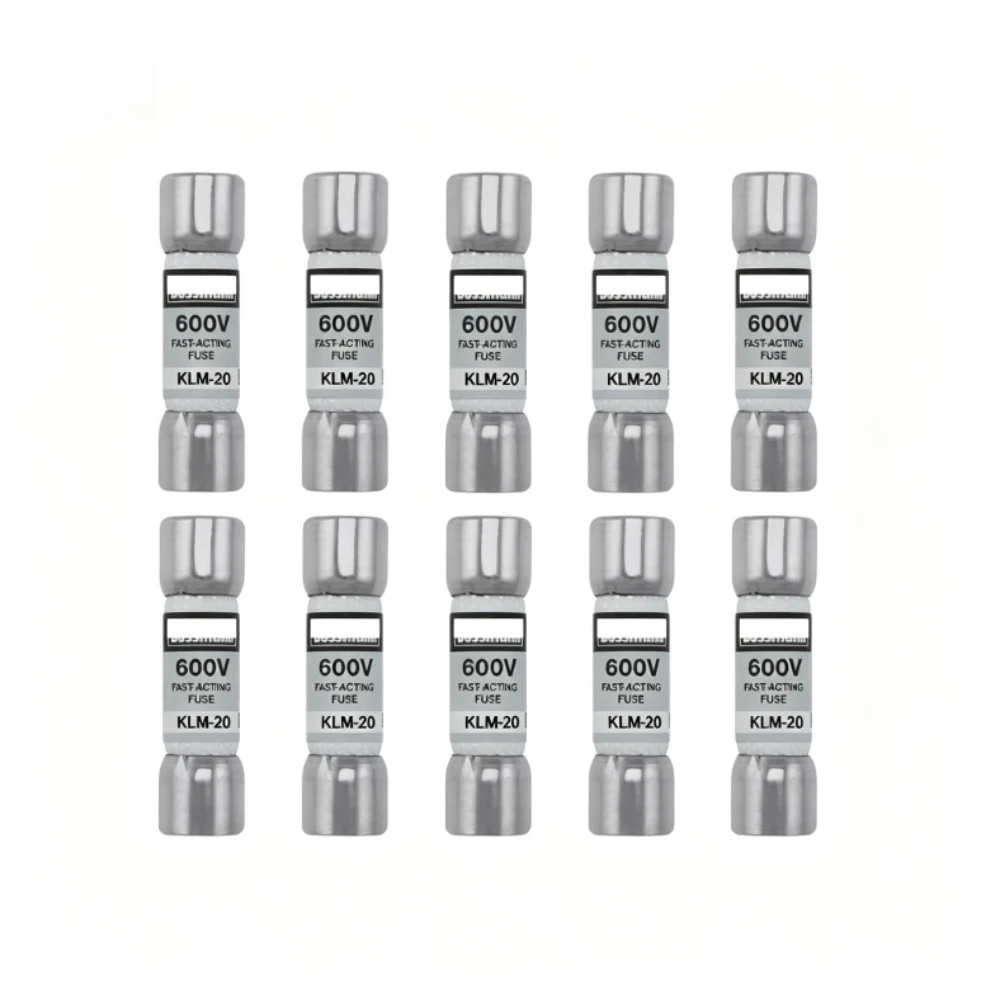 5/10PCS OEM KLM‑20 Fast‑Acting Midget Fuse 20A 600V AC/DC 5AG Supplemental Circuit Protection Fuse