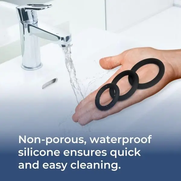 حلقات القضيب XL - مجموعة محسن القضيب المصنوعة من السيليكون للرجال - تدوم طويلاً وأصعب الانتصاب - تدعم الضعف الجنسي - #4