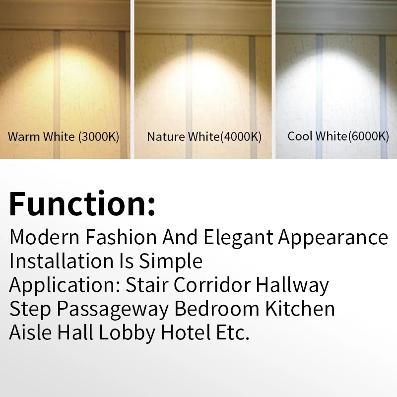 10040 Aluminum LED floor lamp, human sensing strip step lamp, corridor step lamp, wall foot lamp