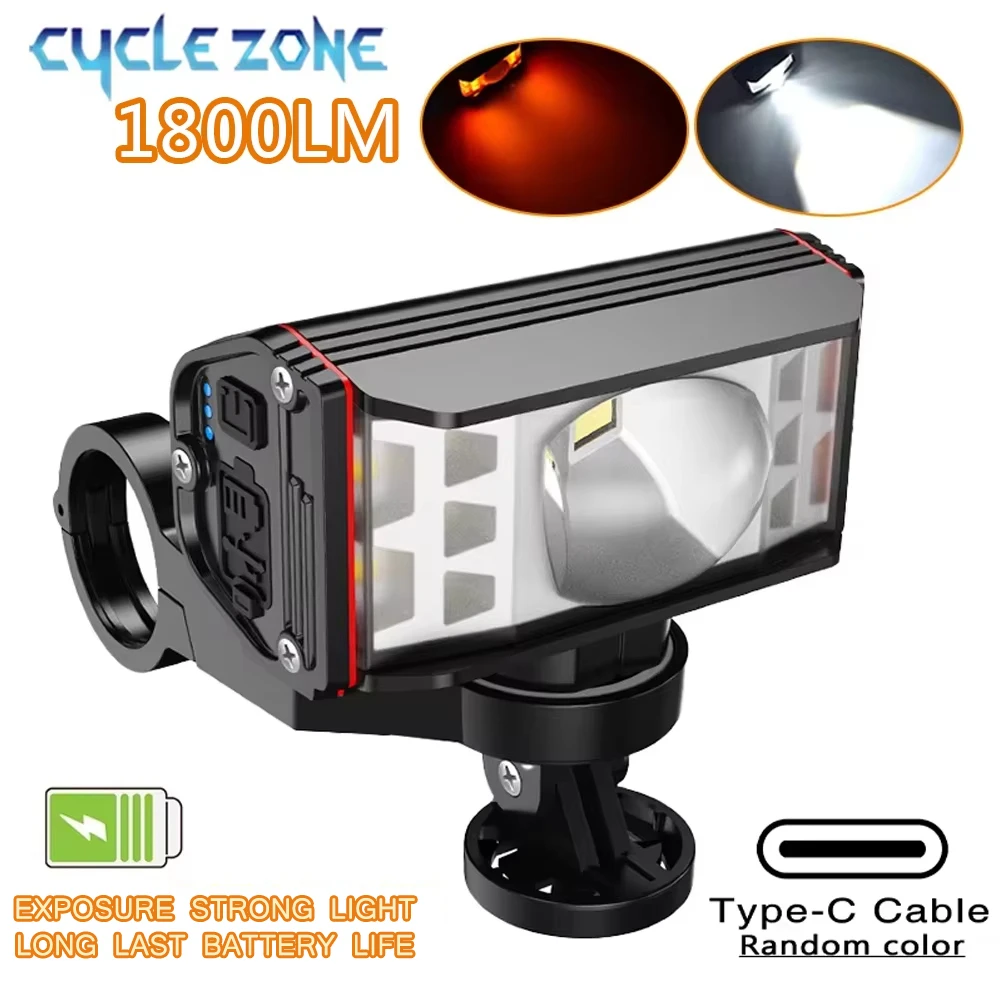 

Макс. 5200 мАч, 1800 лм, велосипедная фара, высокая яркость, передний фонарь, USB перезаряжаемый сплав, MTB велосипедный фонарик для ночных аксессуаров