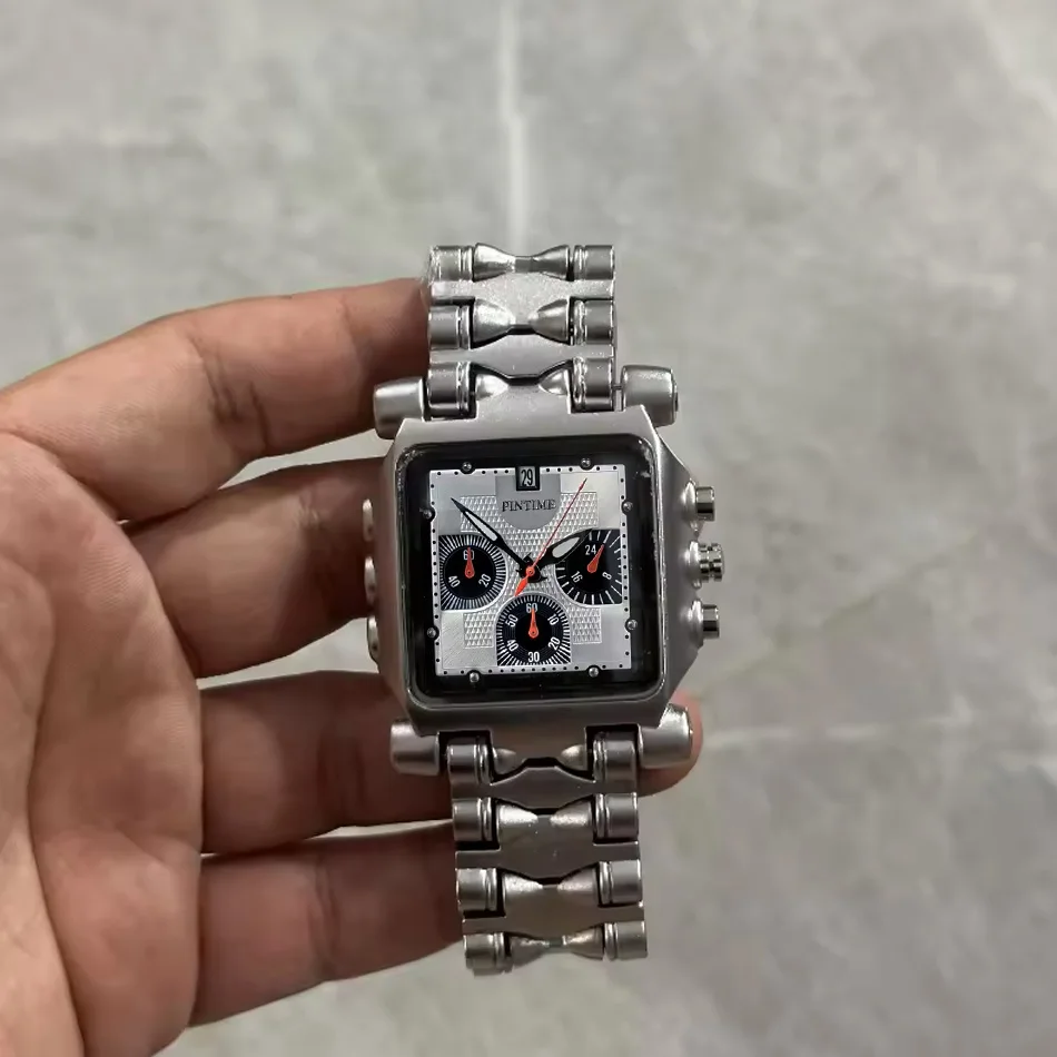 

original new non-oakley square large dial waterproof luminous fashion trend men's watch Square Quartz Watch