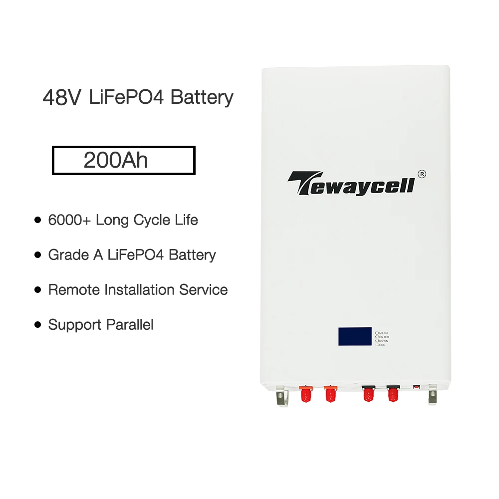 Tewaycell 48V 200Ah Lithium Battery Pack Wall Mounted Solar Storage System For Home Use