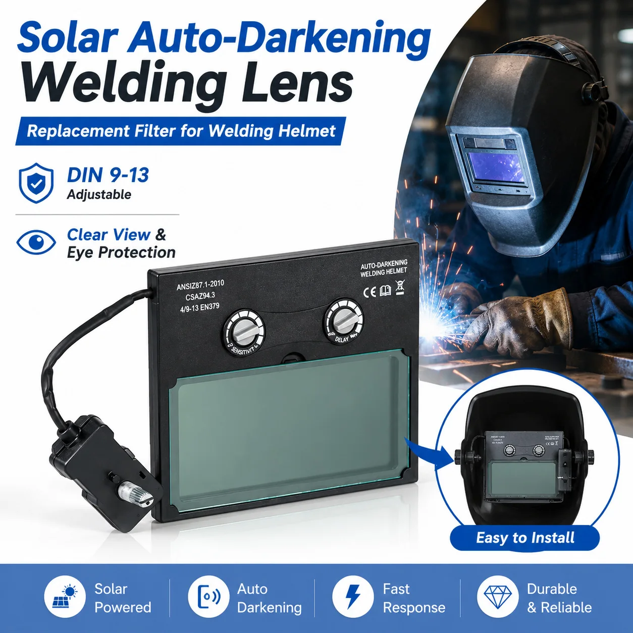 Solar Auto Darkening Filter Welding/welding Helmet Welder Welding Lens Eyes For Welding Machine Welding Tools Eyes Protector