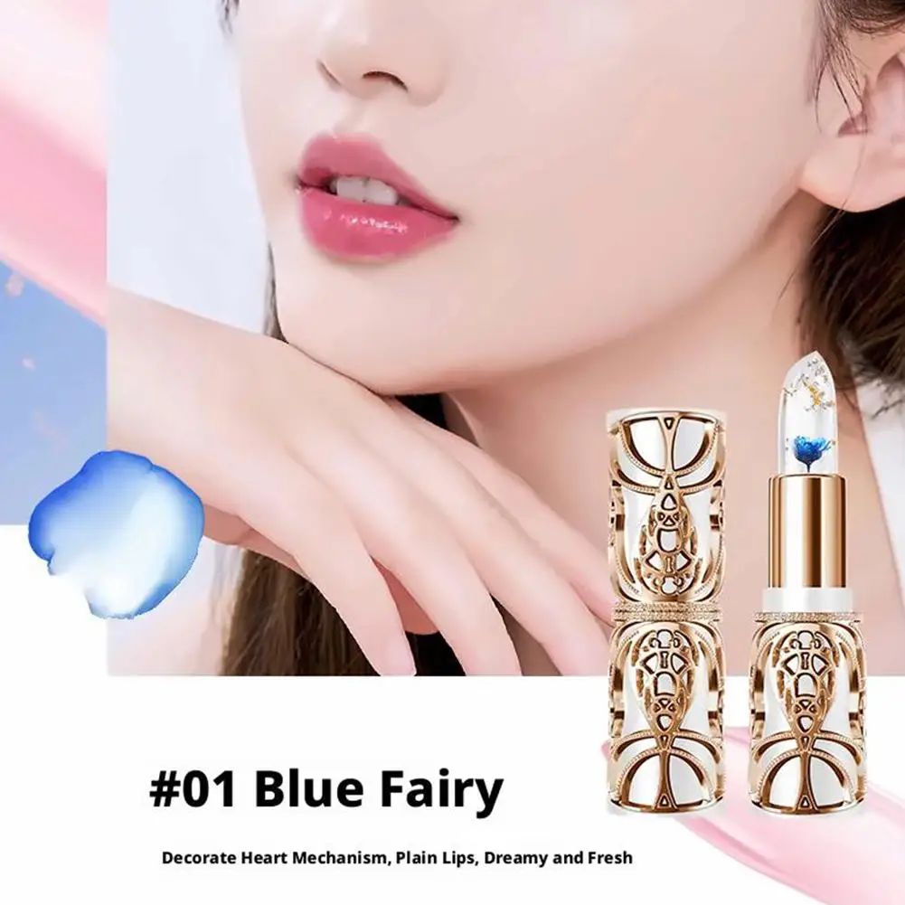 Moisturising Jelly Flower Lipstick Clear Temperature Color Changing Lip Gloss With Flower Inside Waterproof Long Lasting LipBalm