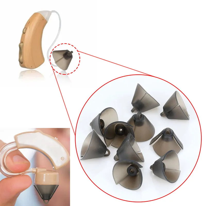 10PCS Hearing Aid Domes Fit for Hearing Aid Standard Receiver Tulip Domes Gray Split Ear Rub Piece Hearing Amplifier