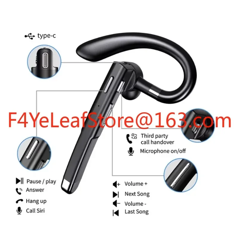 Top Version Single Ear Hook Yyk 525 520 Waterproof Business Headphones Car Earbuds Handsfree Earphone Wireless Headphones