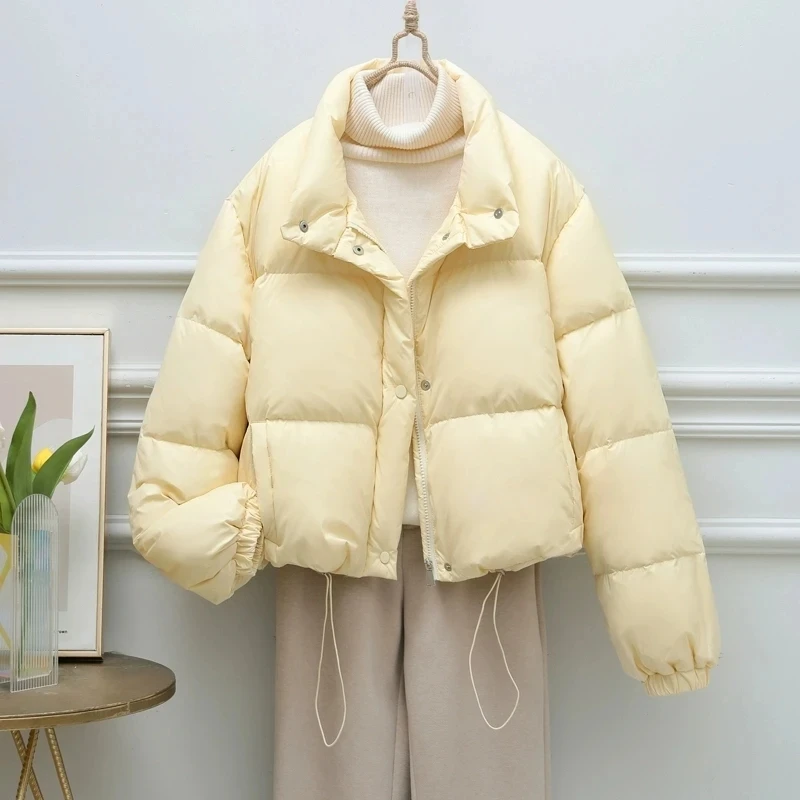 Women Winter Cotton-Padded Jacket 2025 New Short Cotton Coat Korean Loose Winter Women Cotton Outwear Solid Women Parkas Coat