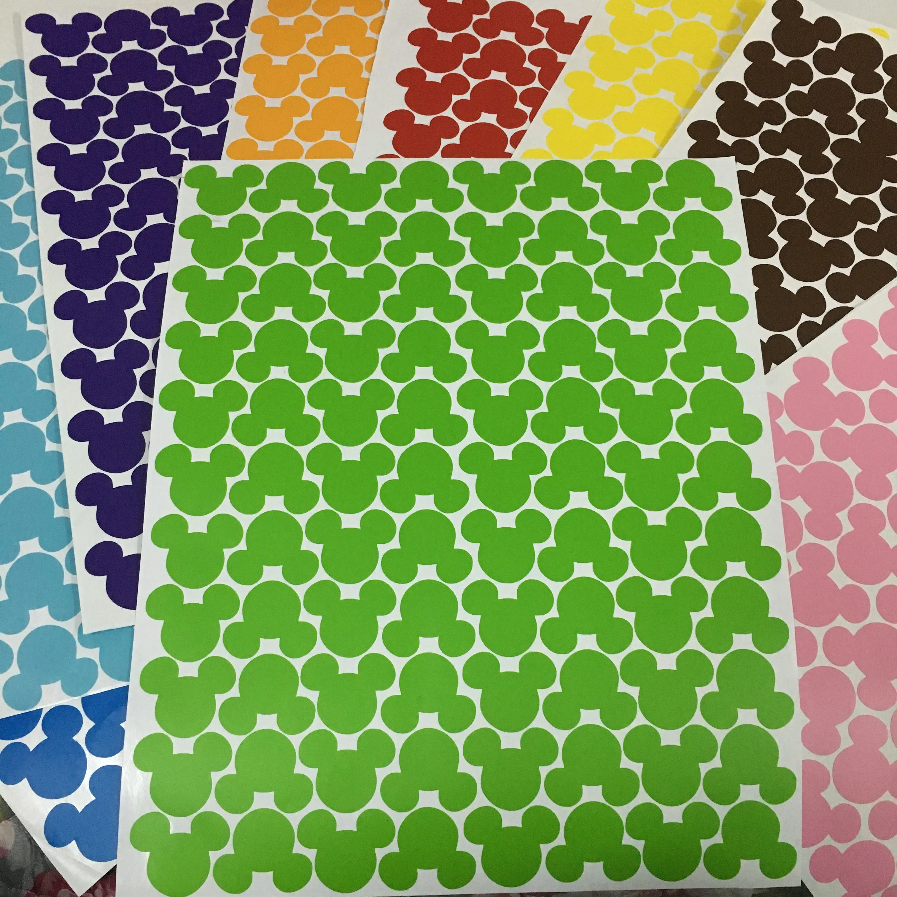 88 unids/set de pegatinas de pared con cabeza de ratón de dibujos animados para habitaciones de niños, decoración del hogar, botella de vidrio, etiqueta de cocina, calcomanías artísticas para pared