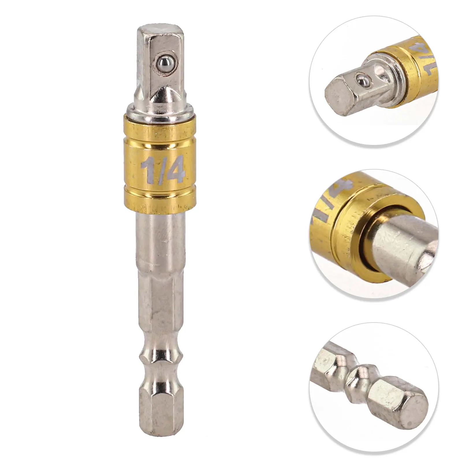 Sockets Socket Adapater 1pc Chrome Vanadium Steel Nickel Plating Spring Ball Lock 1/2 1/4 For Hand Held Driver