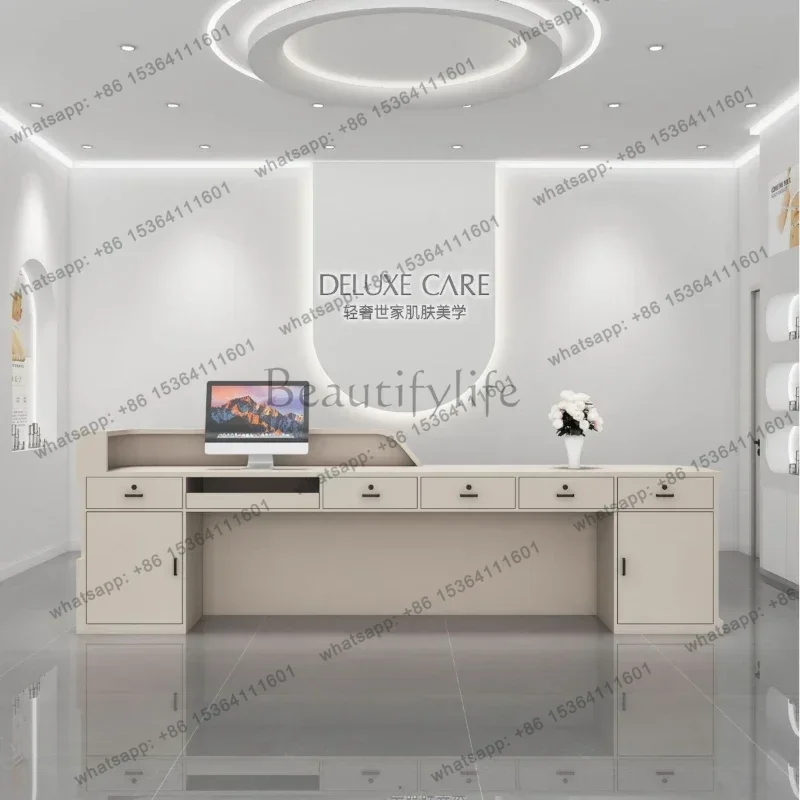 LJY Makeup Desk Modern Beauty Institute Pulpitfor Churchcorner Reception Counter Beauty Salon Reception Salon Checkout Counter P