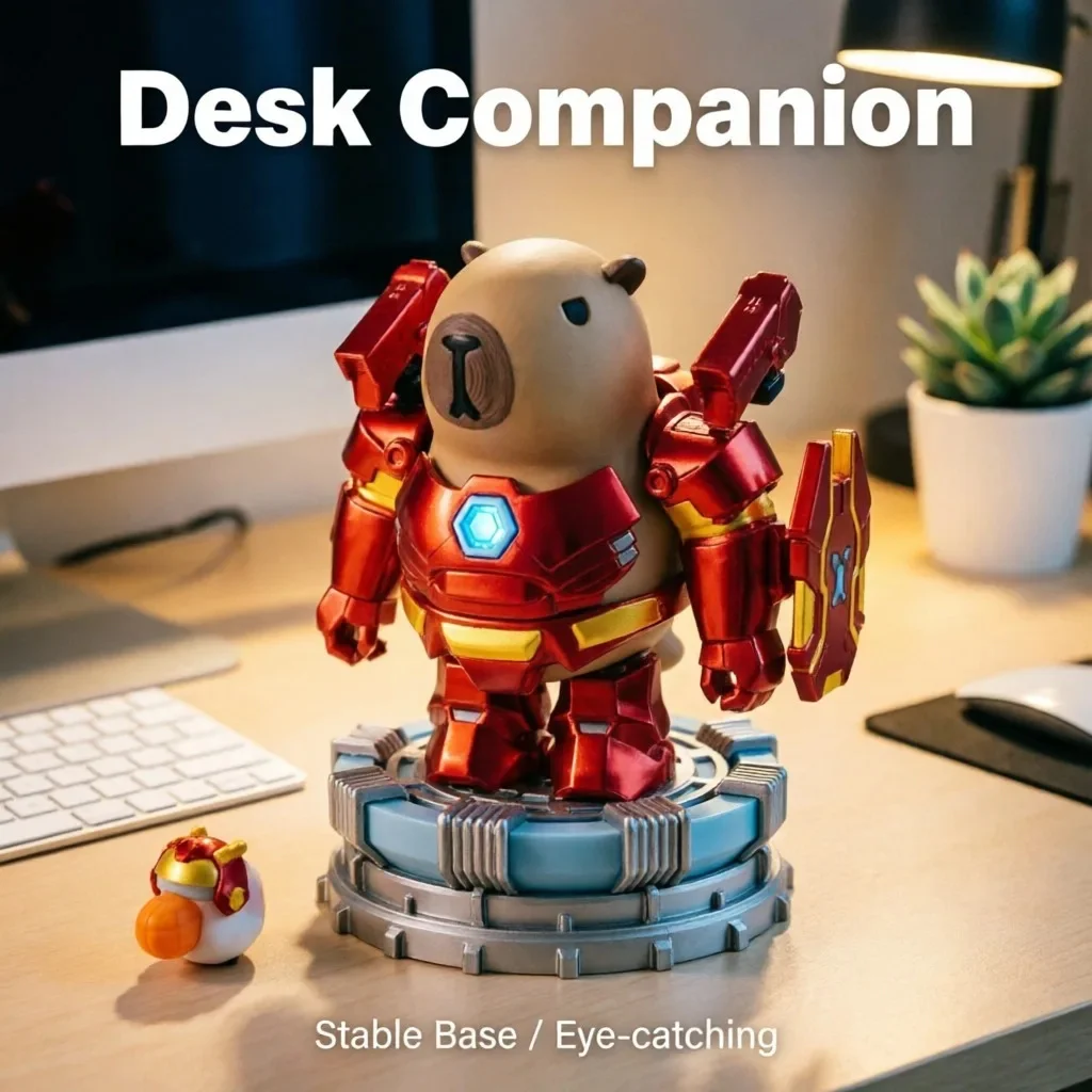 Capybara Robot Figure Magnetic Assembly 3D Printed Glow Desk Decor DIY Mecha Model Animal Collectible Home Display Gift