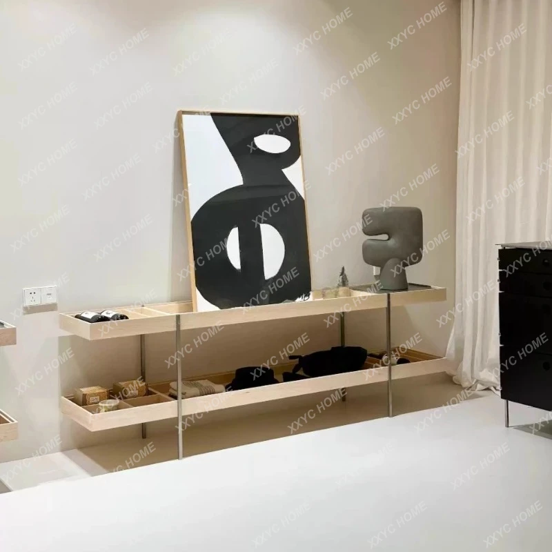 LShelf Solid wood display Living room Home studio Clothes and hats storage