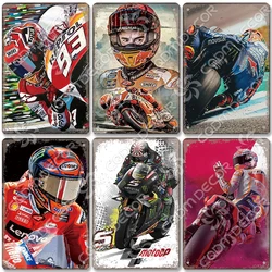 Motor Sports Poster Metal Tin Signs Vintage Motorcycle Racing Metal Plaque Wall Art Decor for Garage Motorbike Club Home