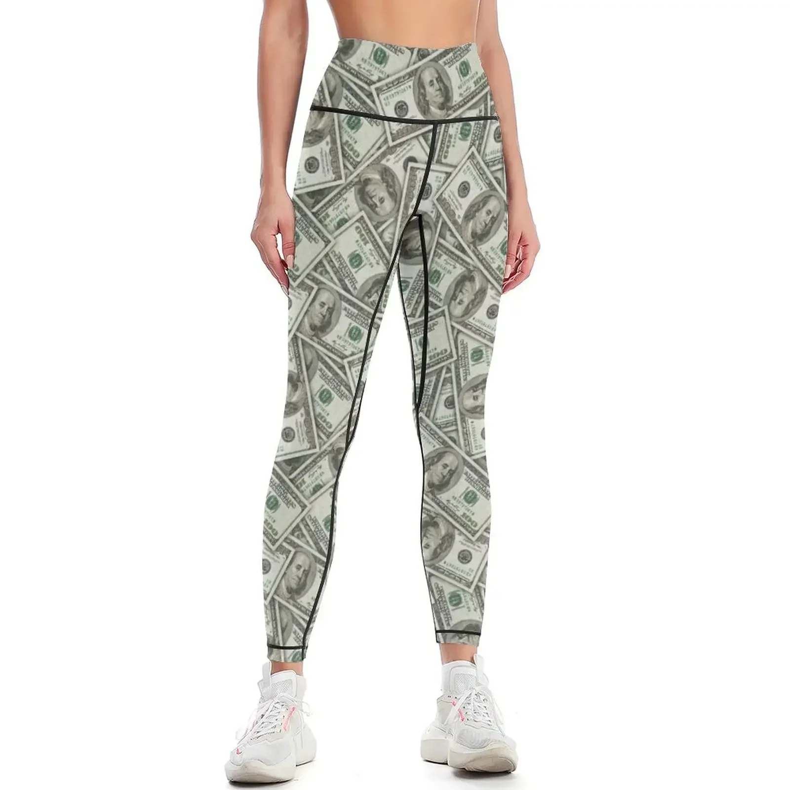 

100 Dollar Bill Leggings active wear Training pants gym top sportswear woman gym 2025 Womens Leggings