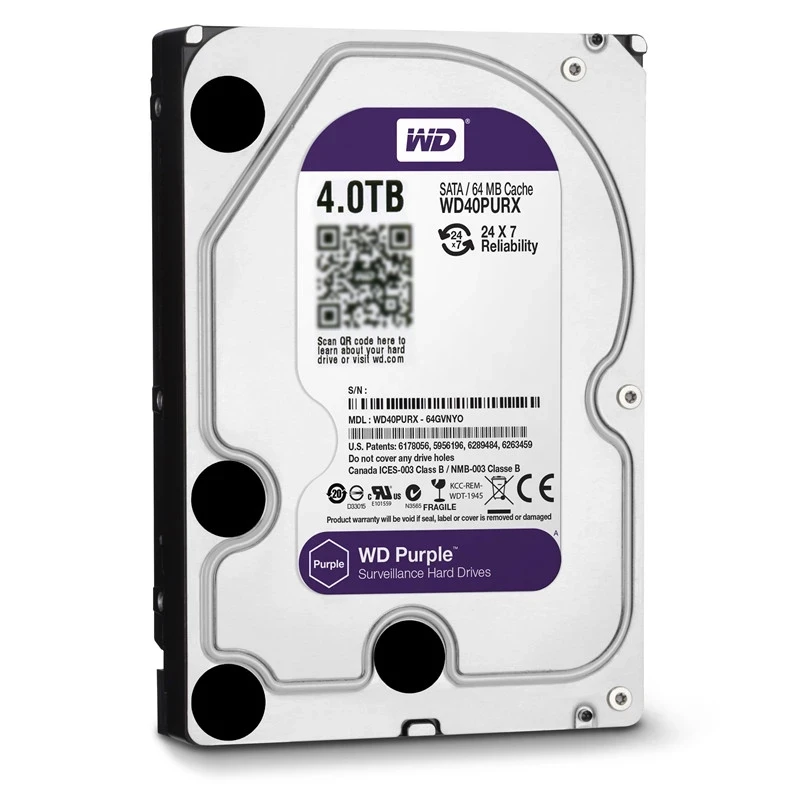 WD Purple-disco duro interno de vigilancia, dispositivo de almacenamiento HDD HD de 4TB, 3,5 pulgadas, 64M de caché, SATA III, 6 Gb/s, 1TB, 2TB, 3TB, para CCTV, DVR, NVR image_3